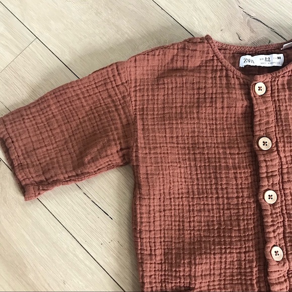 Zara Other - Zara Textured Jumpsuit in Russet, 2-3 Years, Toddler Neutral Romper